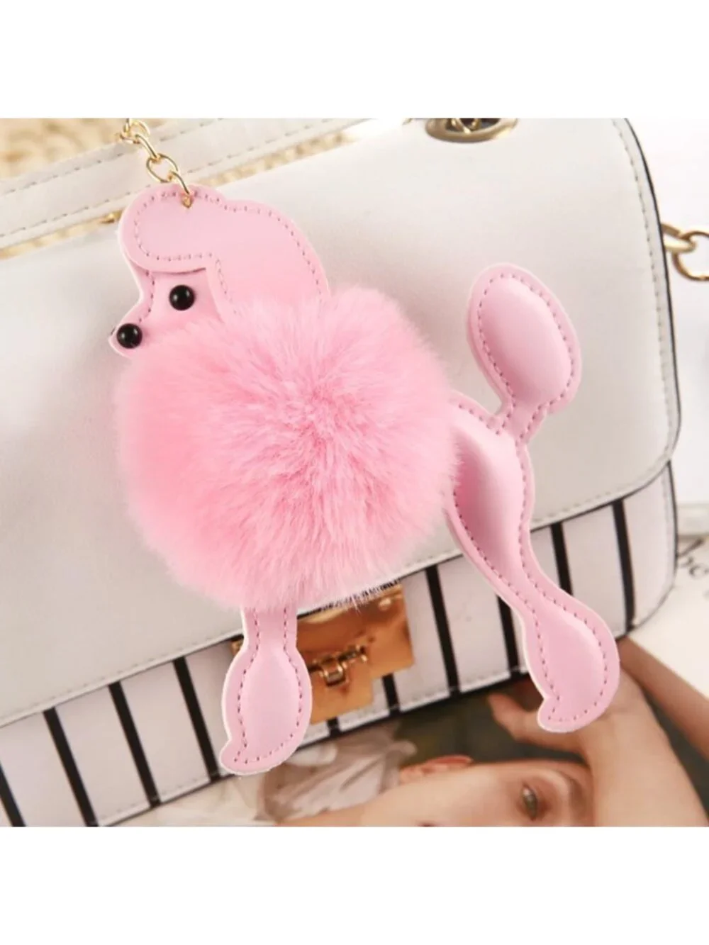 Cute Plush Poodle Keychain Multi-Pack - Cartoon Puppy Bag Decor & Gift Idea